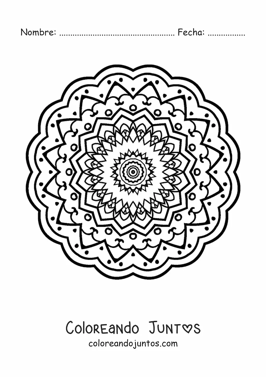 Imagen para colorear de mandala redonda abstracta