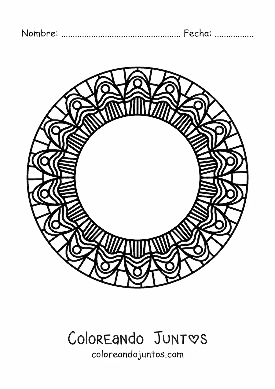 Imagen para colorear de mandala circular