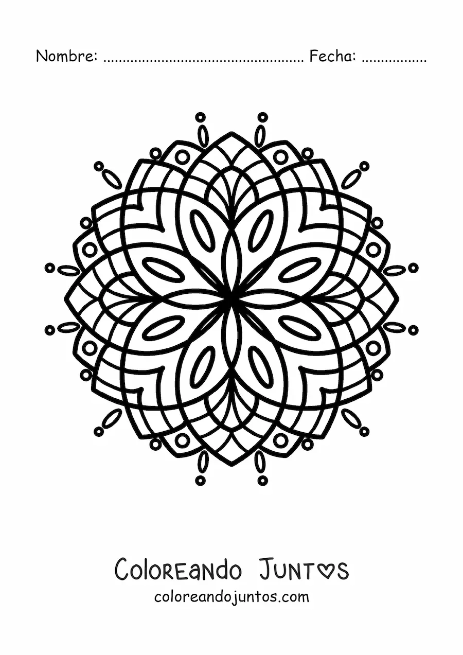 Imagen para colorear de mandala antiestrés