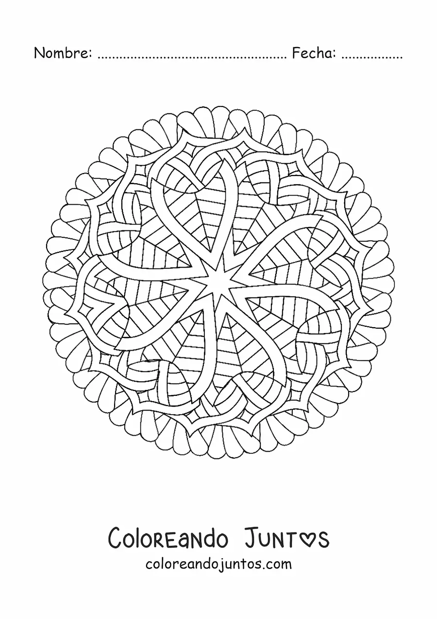 Imagen para colorear de mandala antiestrés