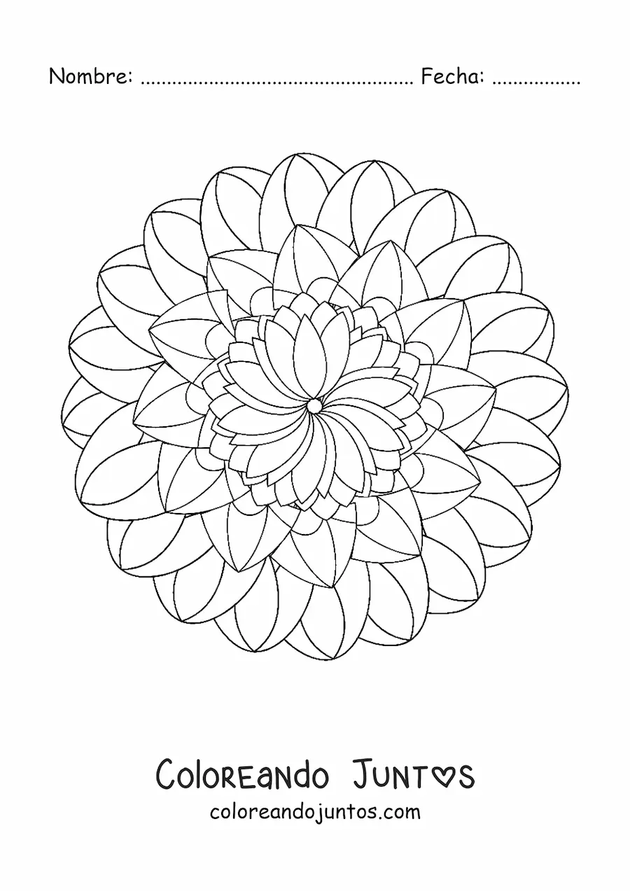 Imagen para colorear de mandala antiestrés