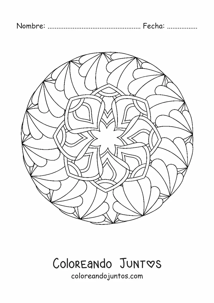 Imagen para colorear de mandala relajante