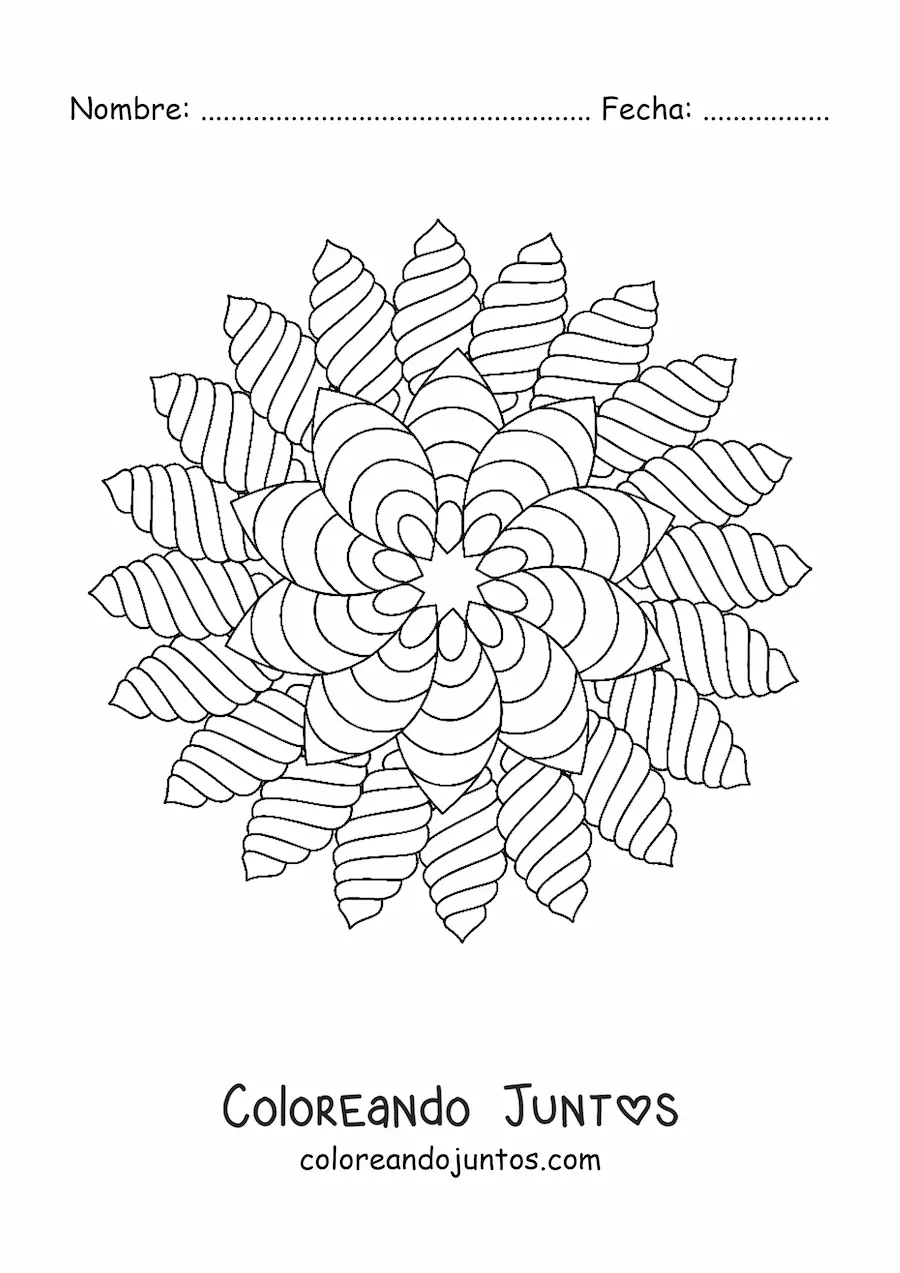 Imagen para colorear de mandala relajante