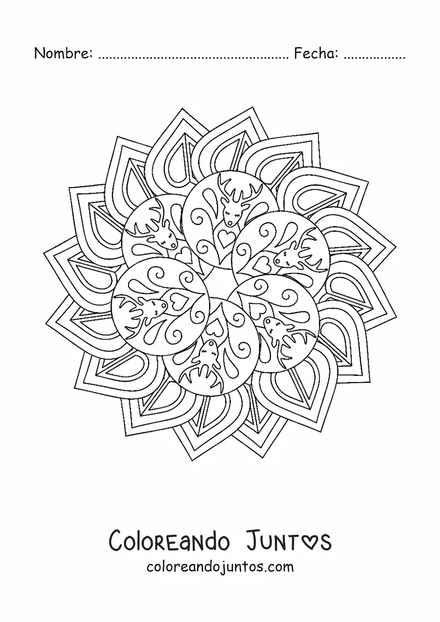 Imagen para colorear de mandala relajante