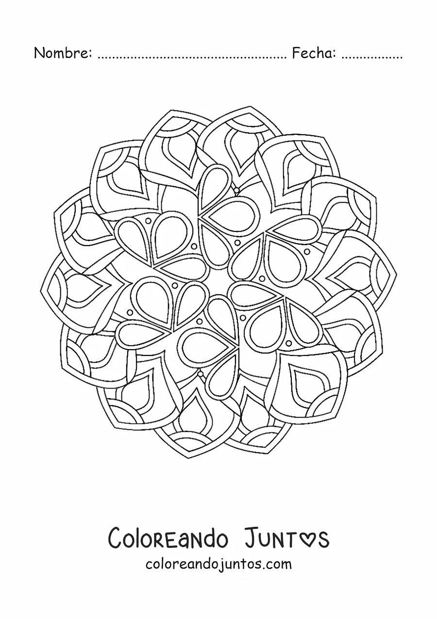 Imagen para colorear de mandala relajante