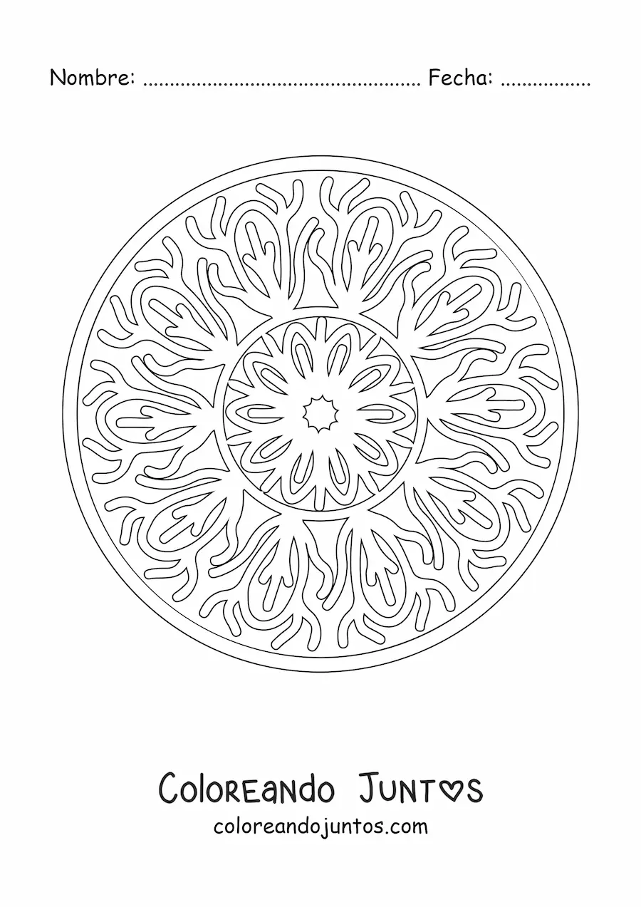 Imagen para colorear de mandala para combatir la ansiedad
