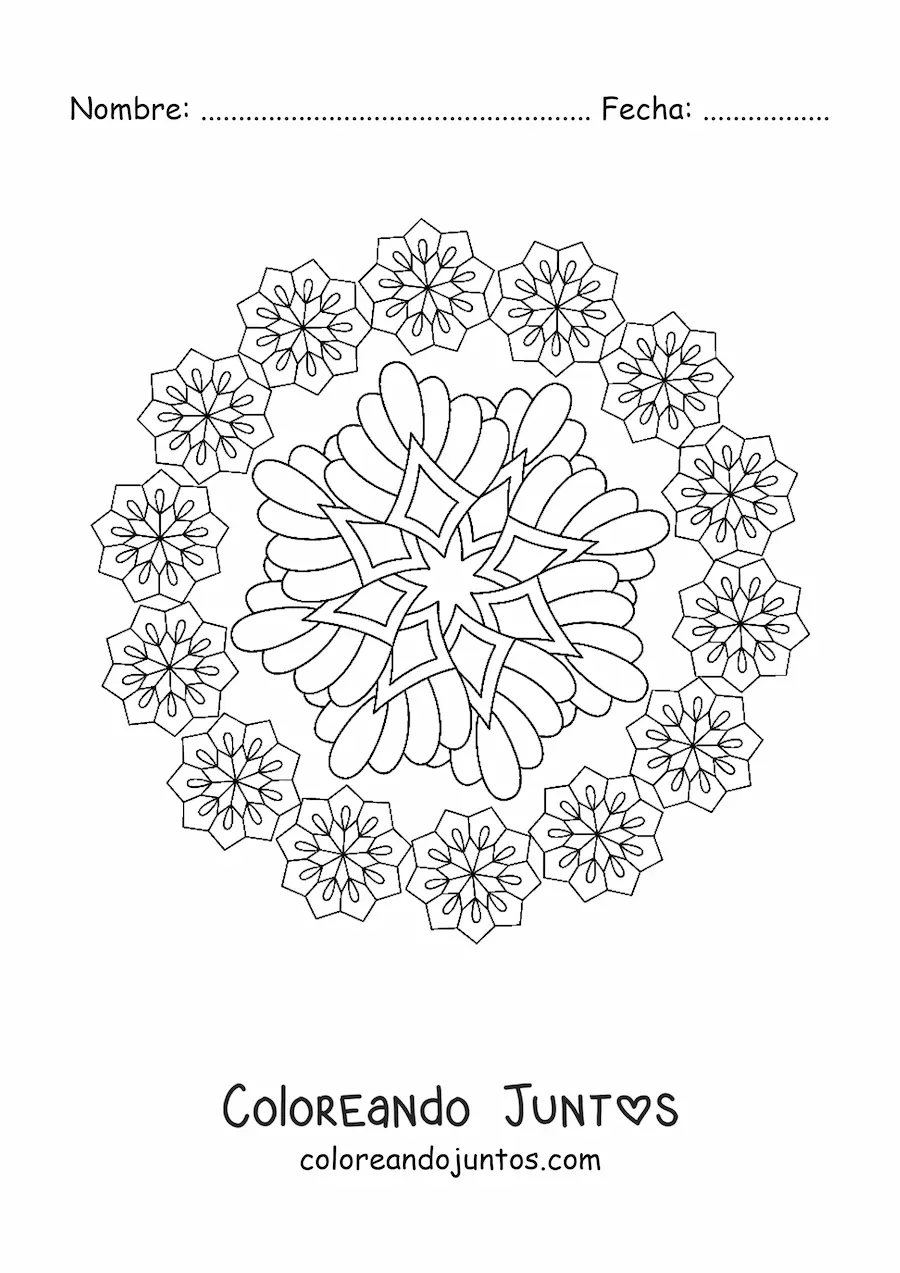 Imagen para colorear de mandala para combatir la ansiedad