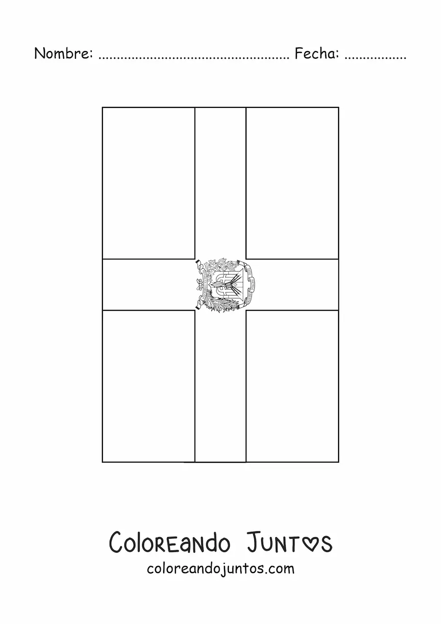 Imagen para colorear de bandera de república dominicana vertical