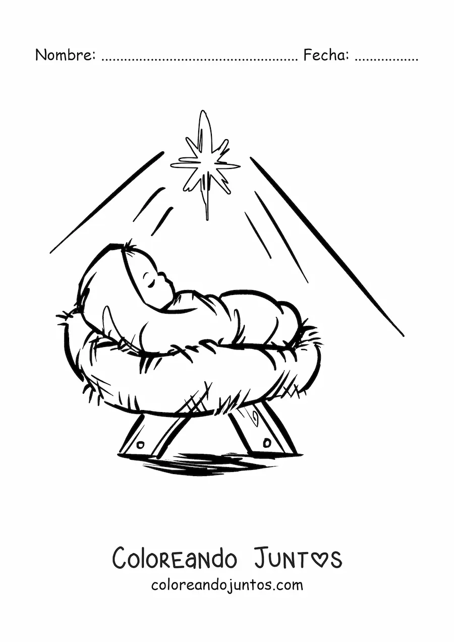 Imagen para colorear de niño Jesús grande