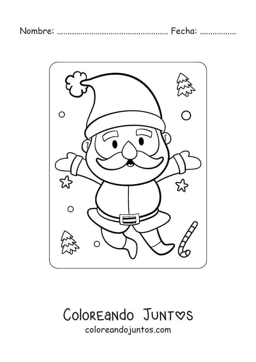 Imagen para colorear de San Nicolás sonriendo