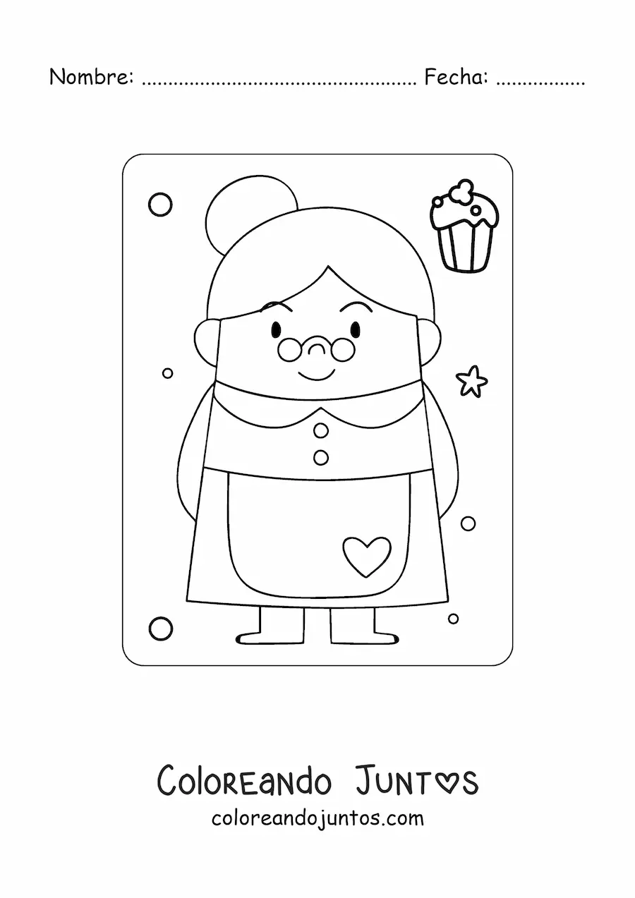 Imagen para colorear de señora Claus