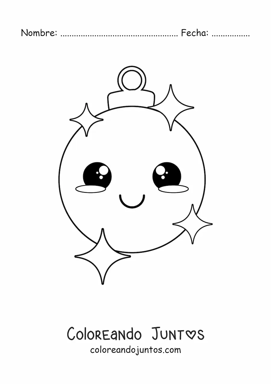 Imagen para colorear de esfera navideña animada