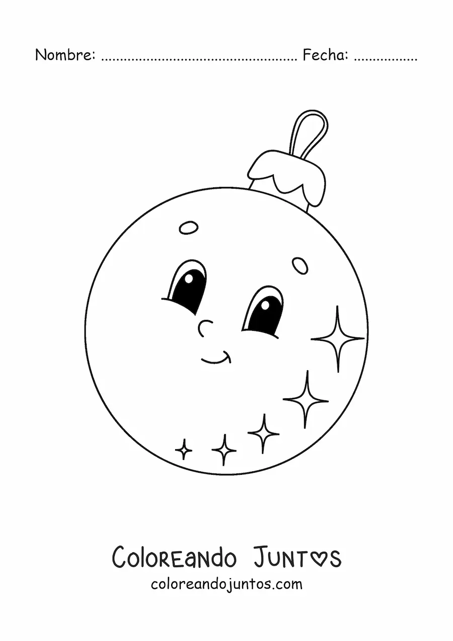 Imagen para colorear de bambalina navideña animada