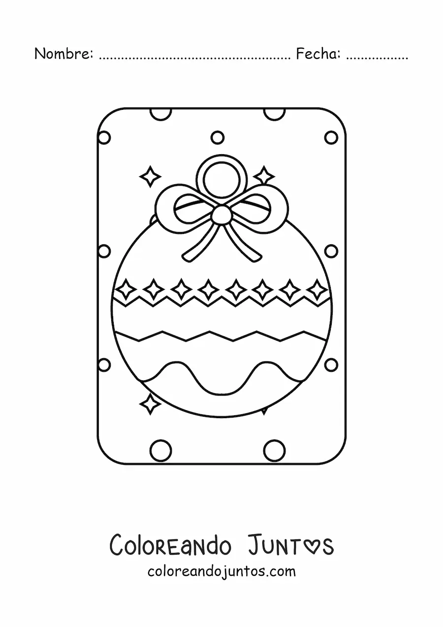 Imagen para colorear de esfera de Navidad grande