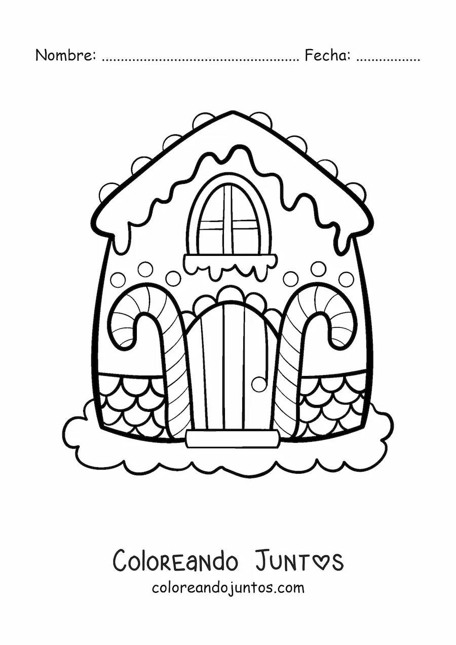 Imagen para colorear de casa de jengibre grande