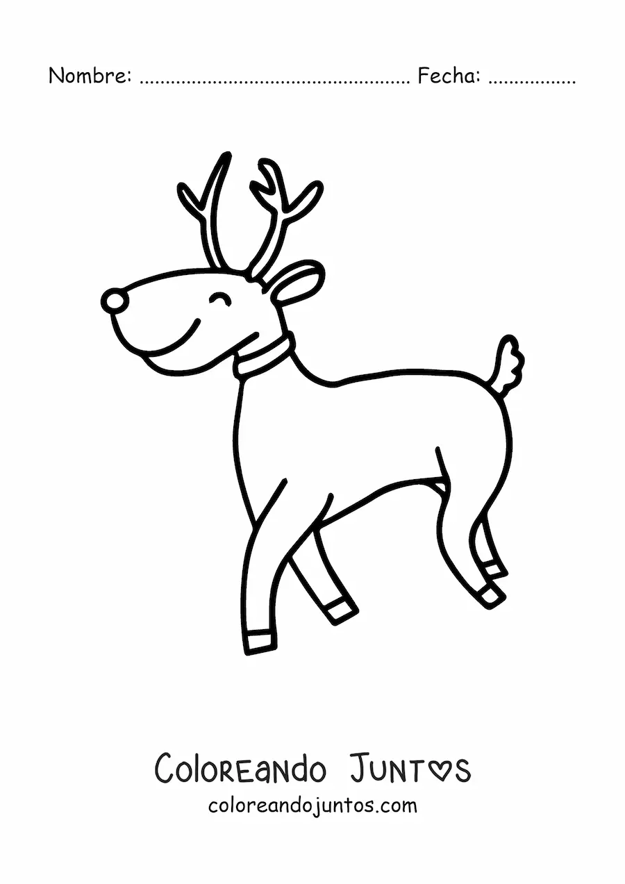 Imagen para colorear de reno caminando