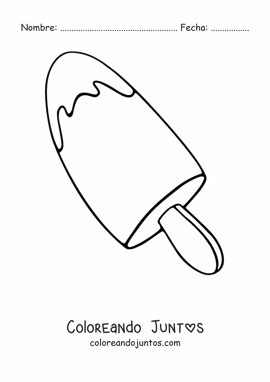 Imagen para colorear de una paleta de helado