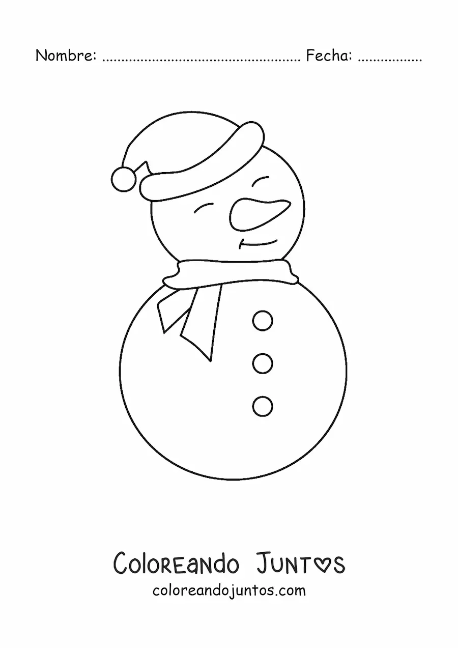 Imagen para colorear de muñeco de nieve grande
