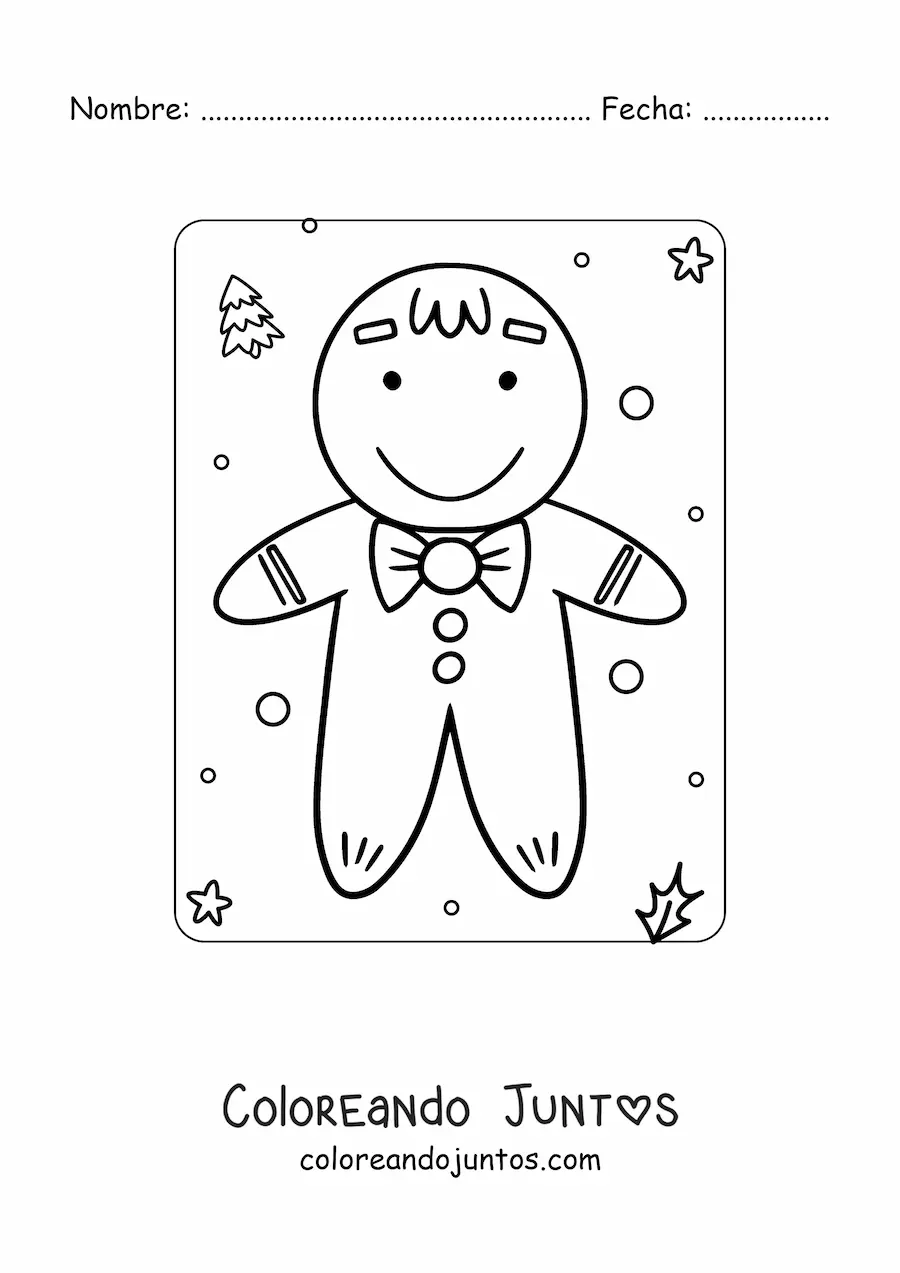 Imagen para colorear de hombre de jengibre animada