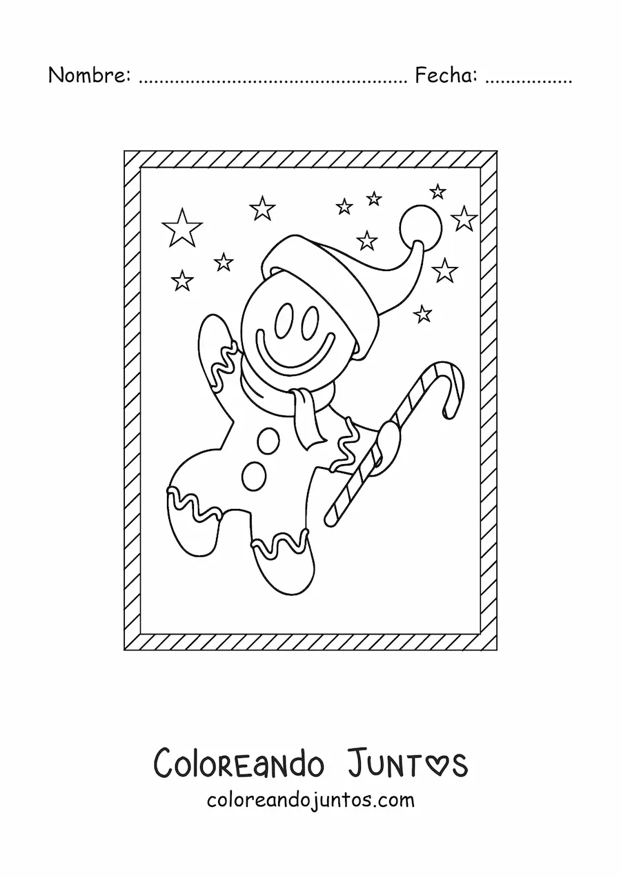 Imagen para colorear de caricatura de hombre de jengibre