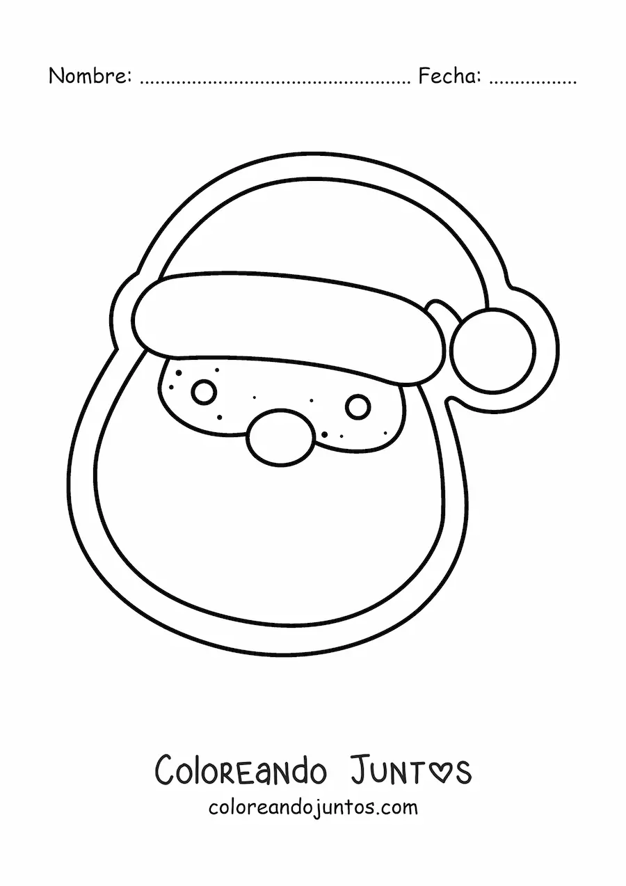 Imagen para colorear de galleta con forma de Santa Claus