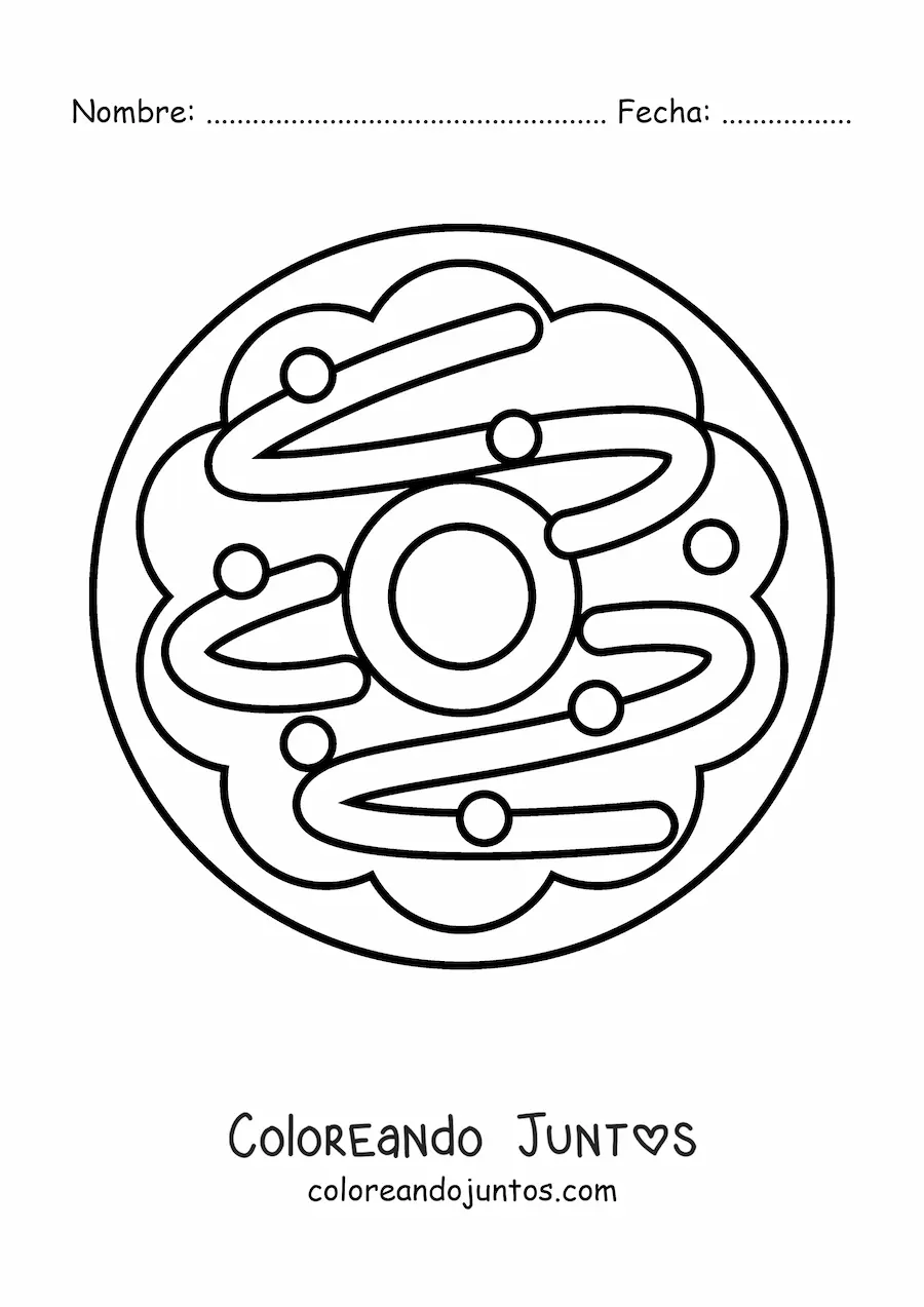 Imagen para colorear de galleta con forma de corona de Navidad
