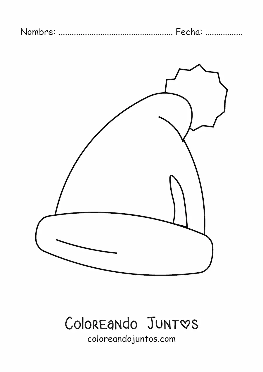 Imagen para colorear de gorro de papá noel