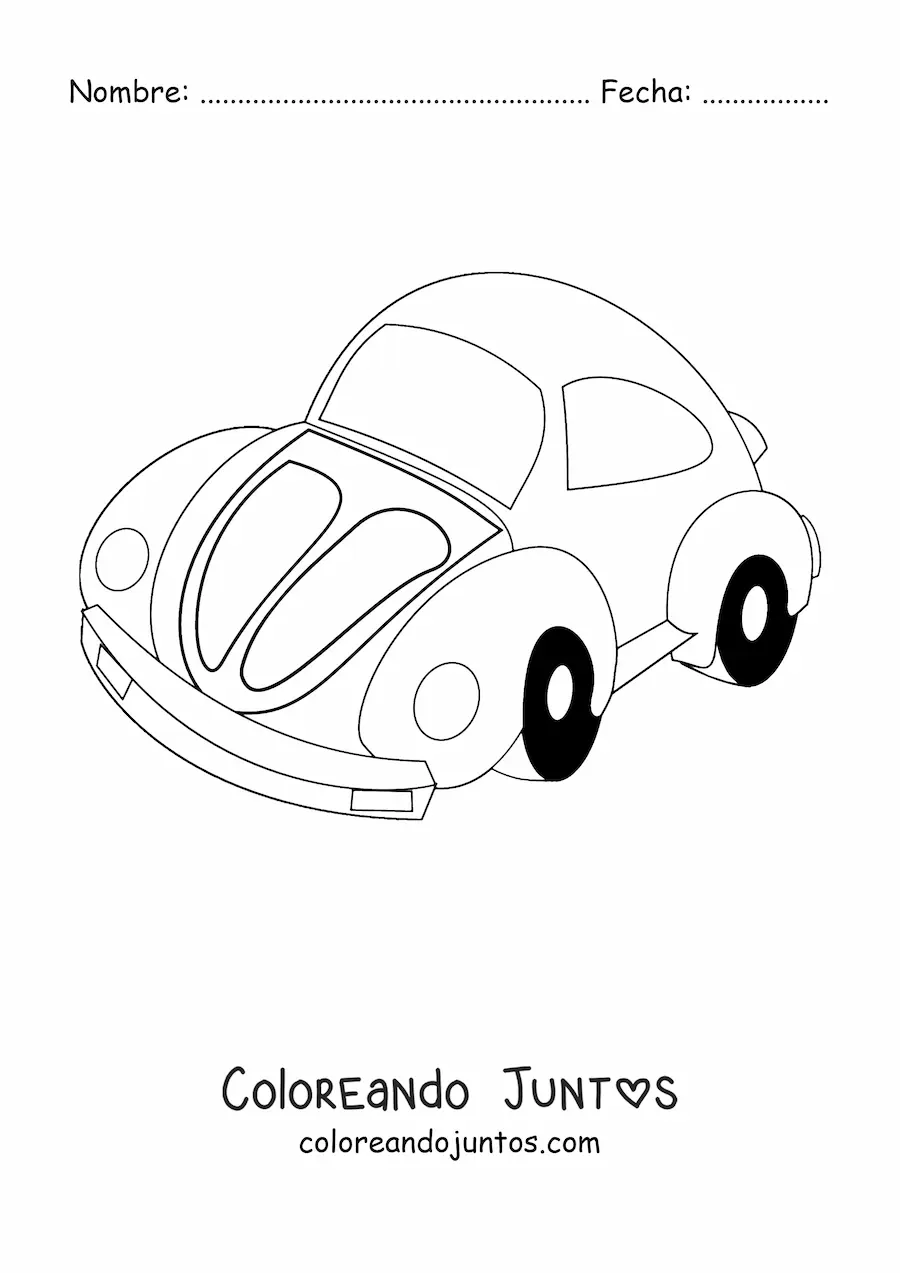 Imagen para colorear de un escarabajo Volkswagen