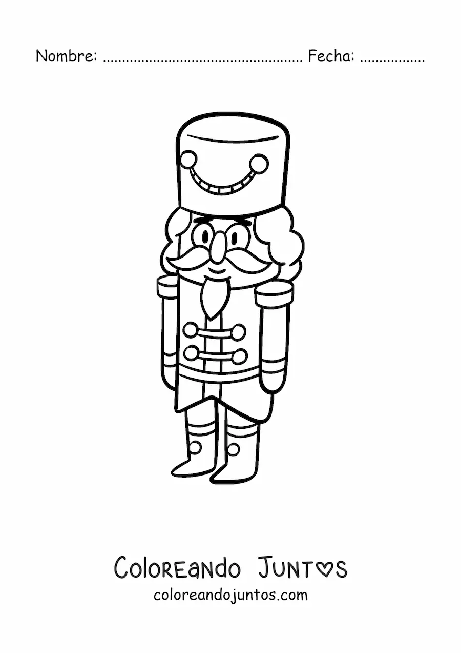Imagen para colorear de cascanueces de Navidad