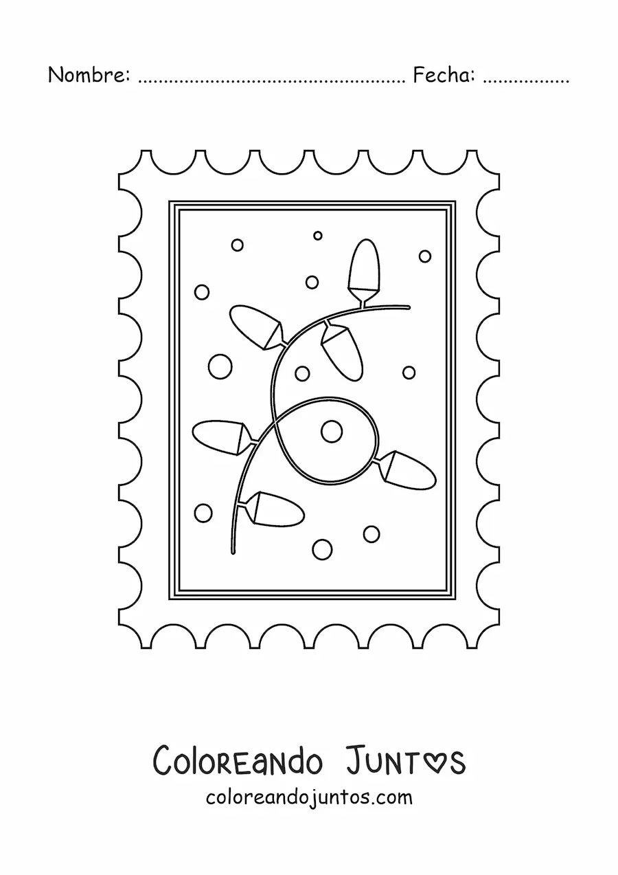 Imagen para colorear de luces de Navidad