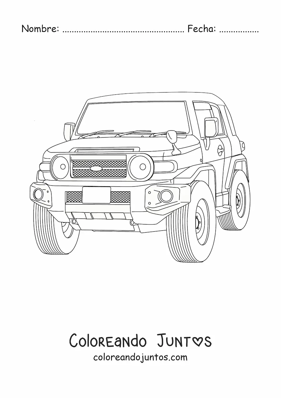 Imagen para colorear de una camioneta Toyota FJ Cruiser