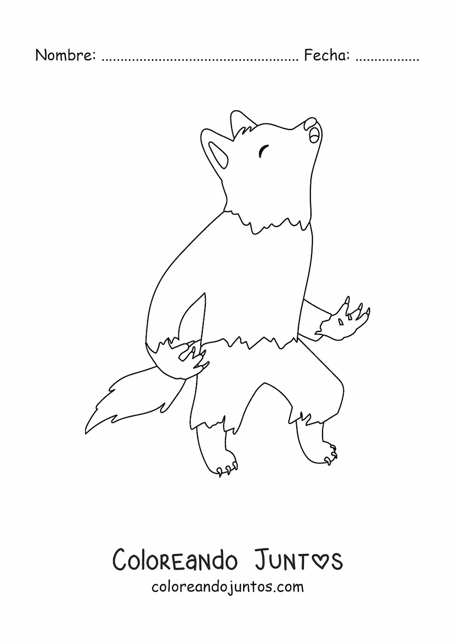 Imagen para colorear de hombre lobo aullando