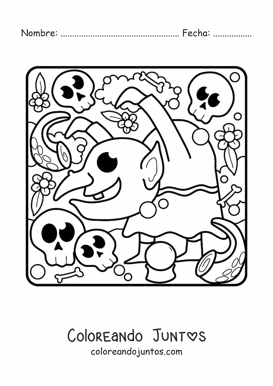 Imagen para colorear de caricatura de igor de Halloween