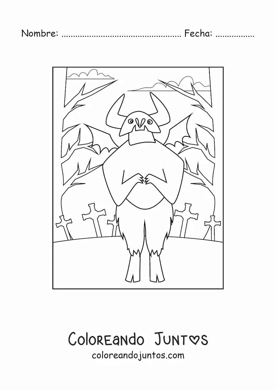 Imagen para colorear de diablo de Halloween