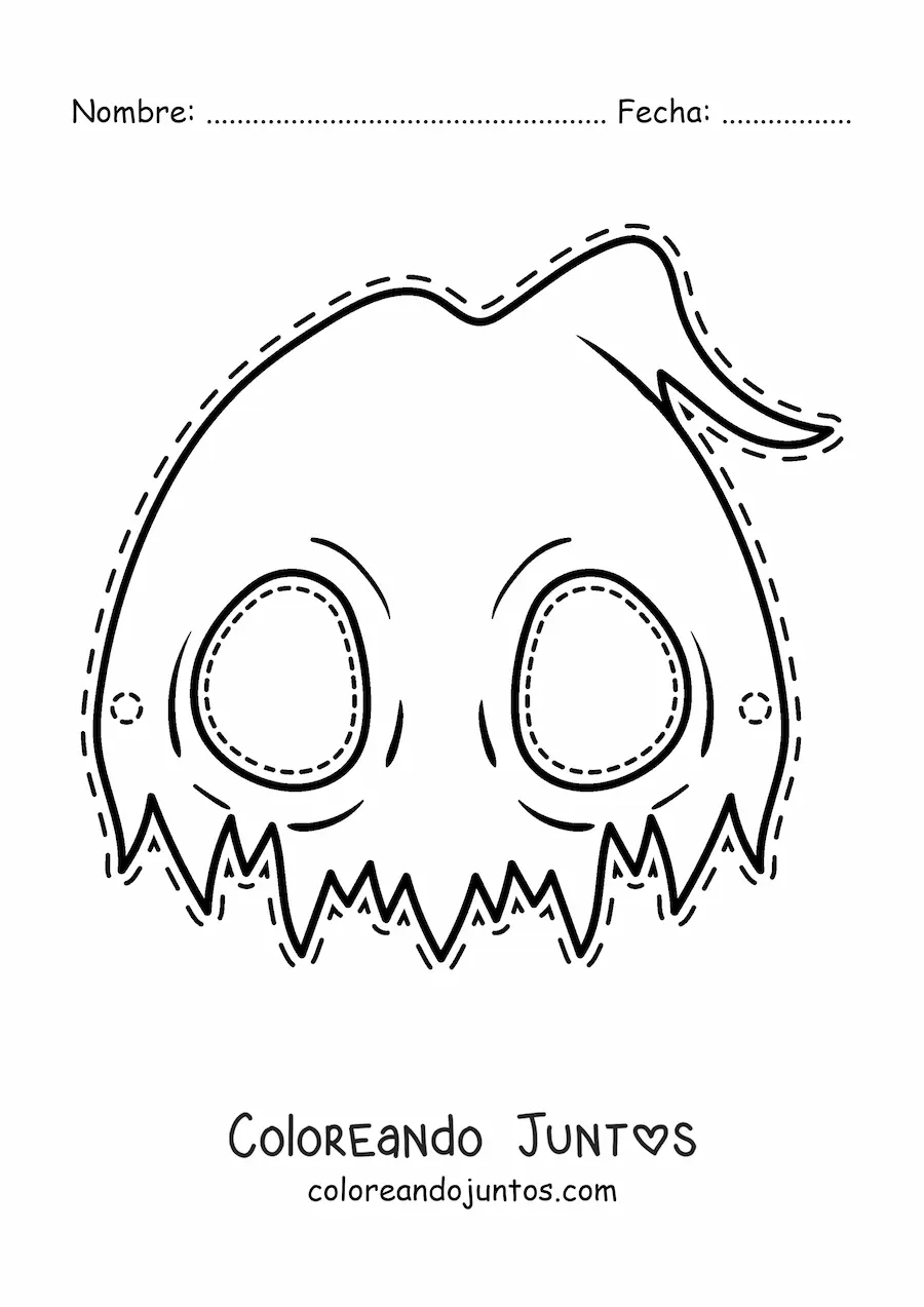Imagen para colorear de máscara de Halloween de fantasma