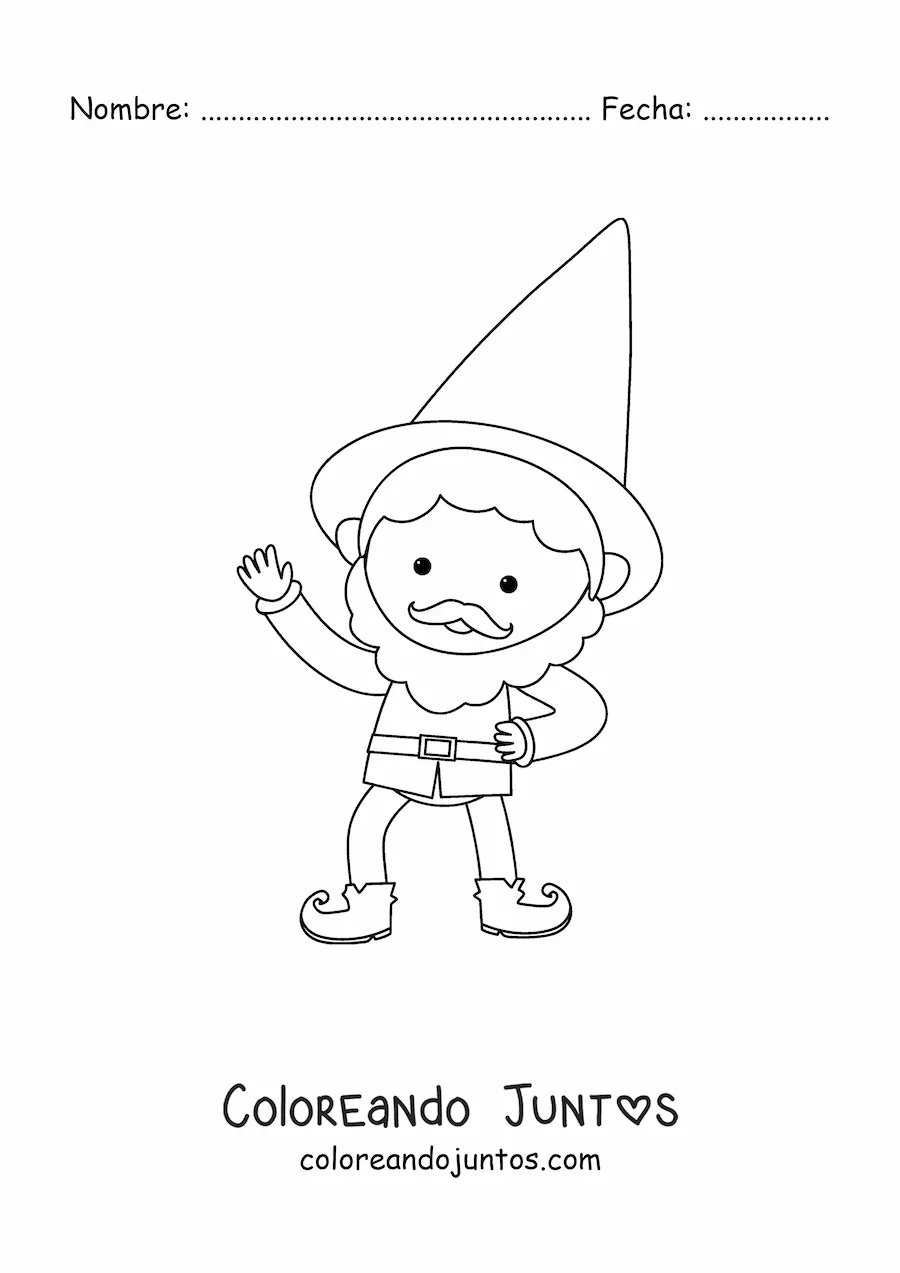 Imagen para colorear de duende animado sencillo