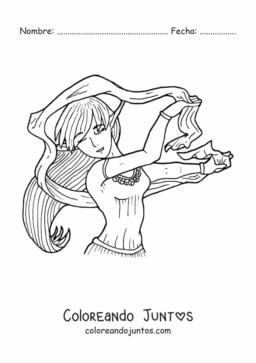 Imagen para colorear de elfo de fantasía animado