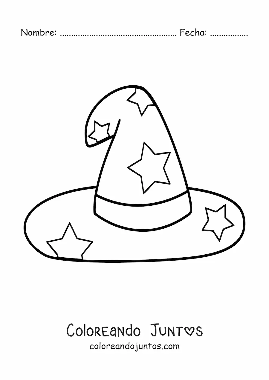 Imagen para colorear de sombrero de hechicero