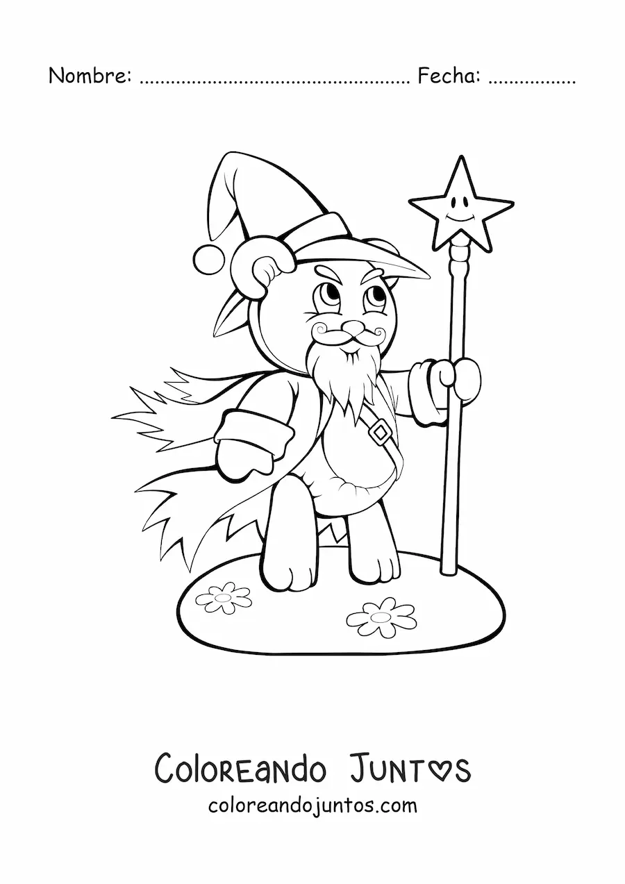 Imagen para colorear de oso hechicero malvado