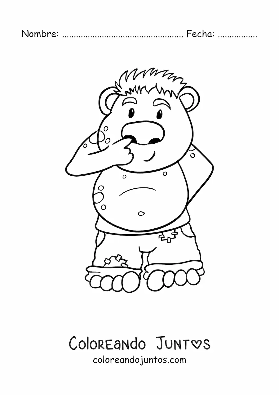 Imagen para colorear de troll animado gracioso