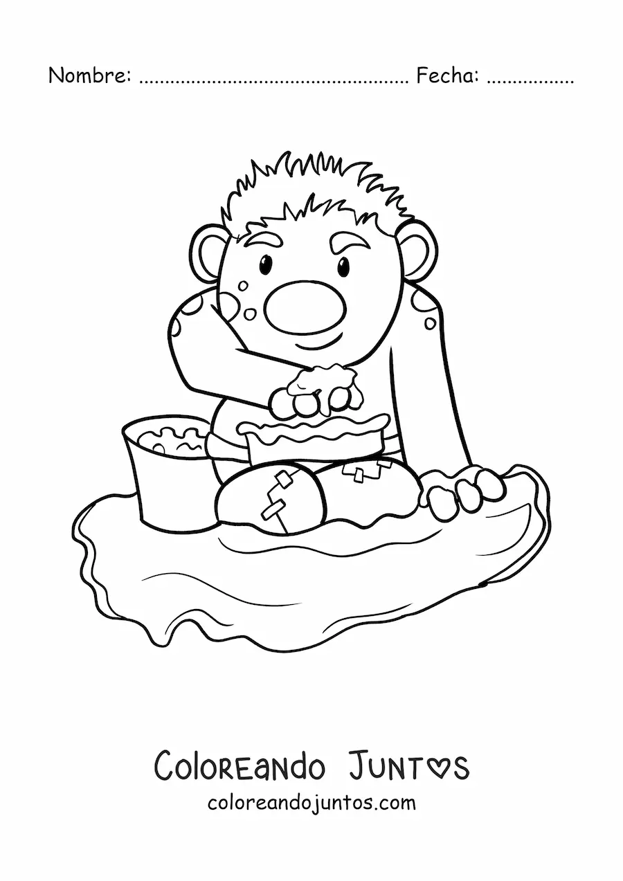 Imagen para colorear de troll animado jugando
