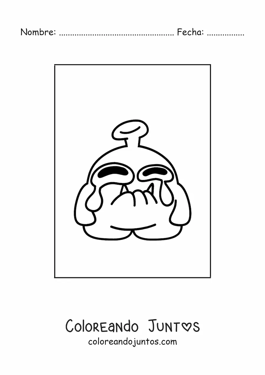 Imagen para colorear de extraterrestre triste