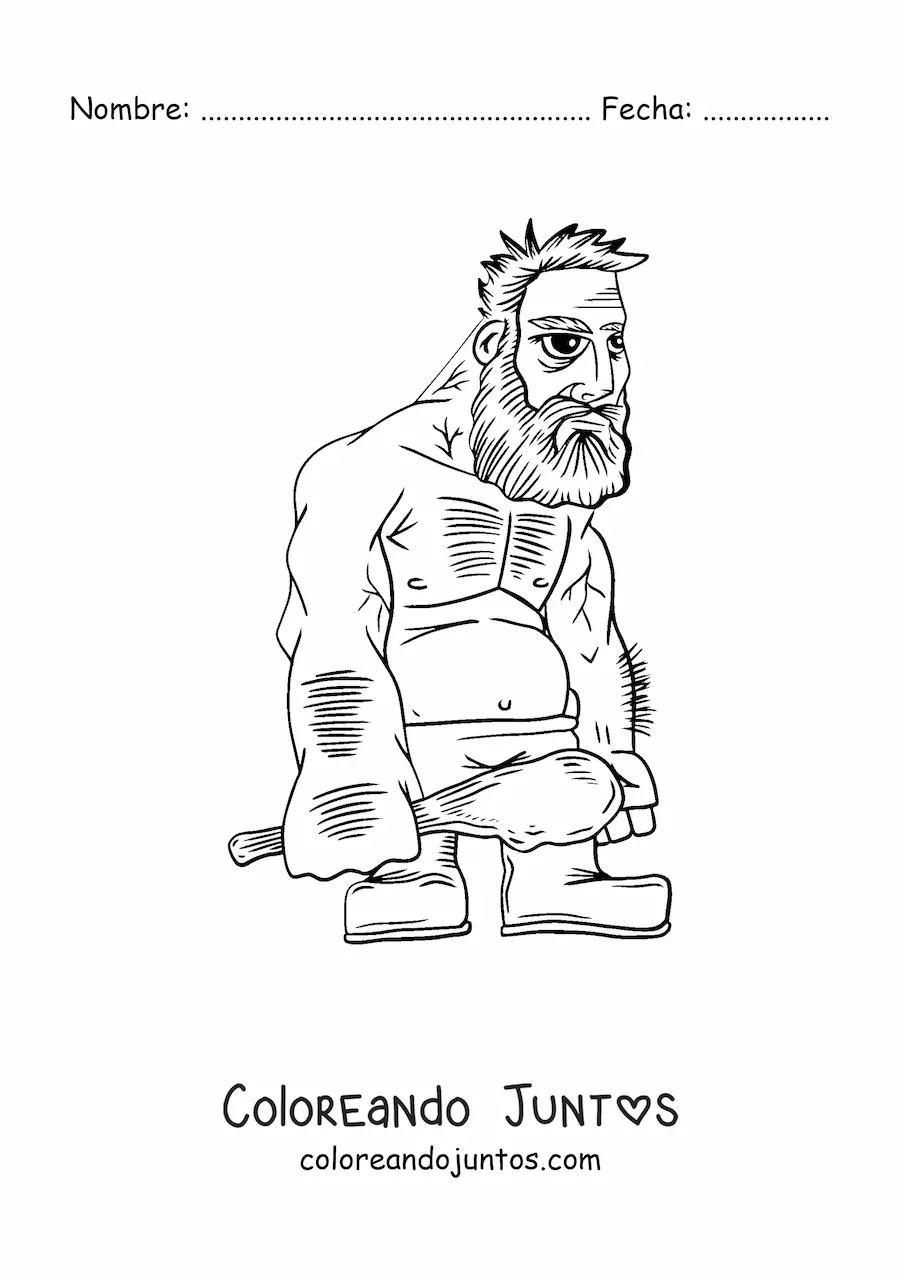 Imagen para colorear de caricatura de un gigante