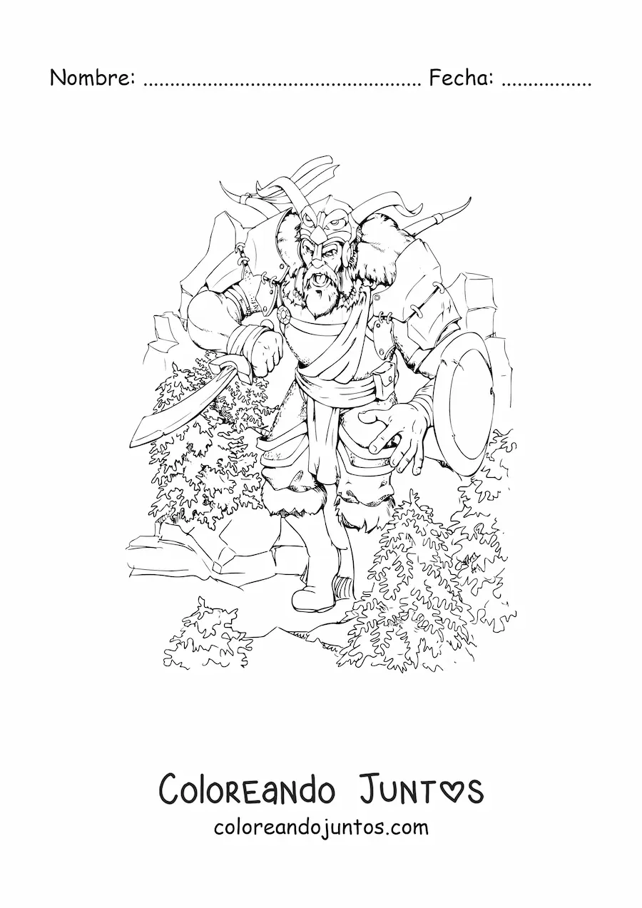 Imagen para colorear de gigante realista