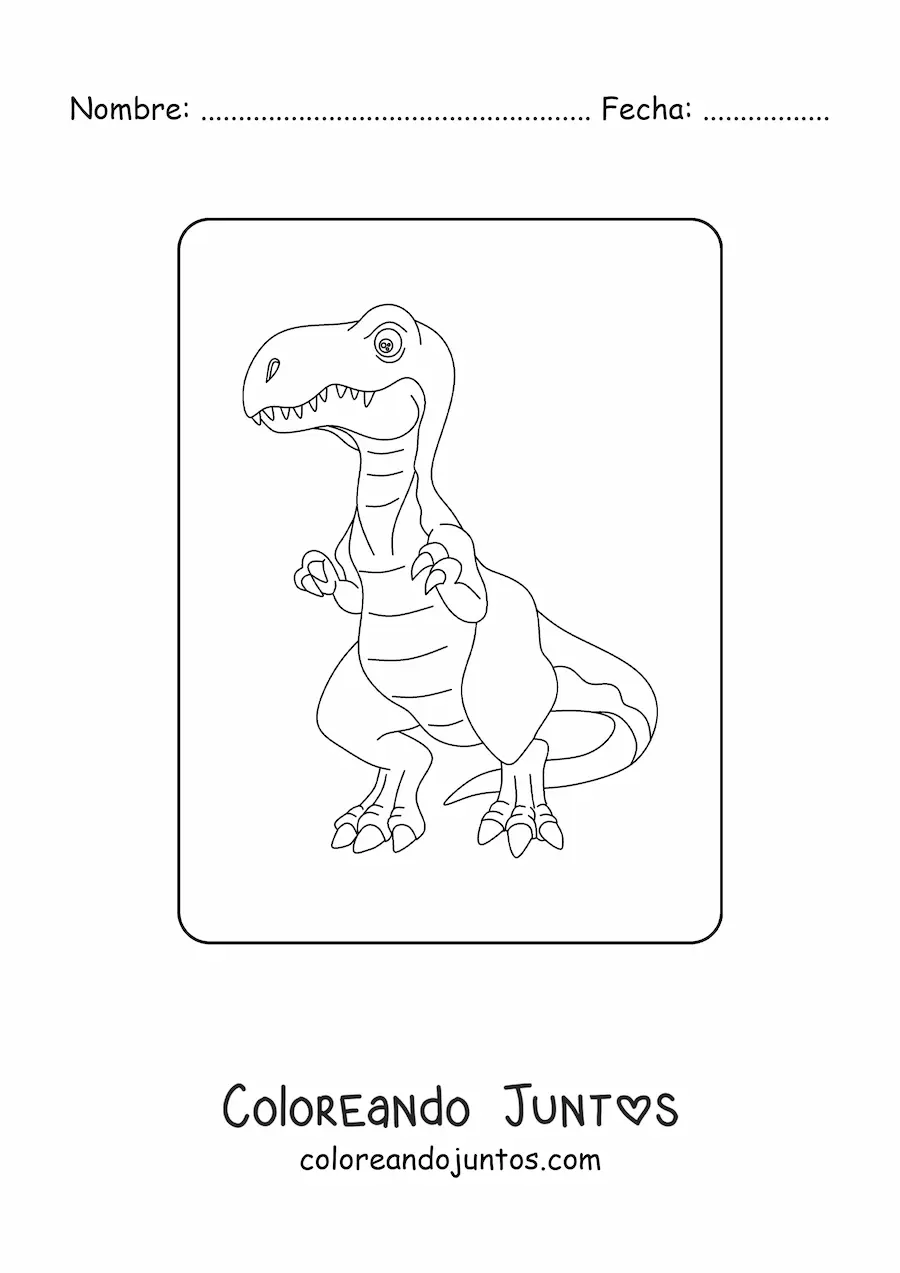 Imagen para colorear de velociraptor animado grande