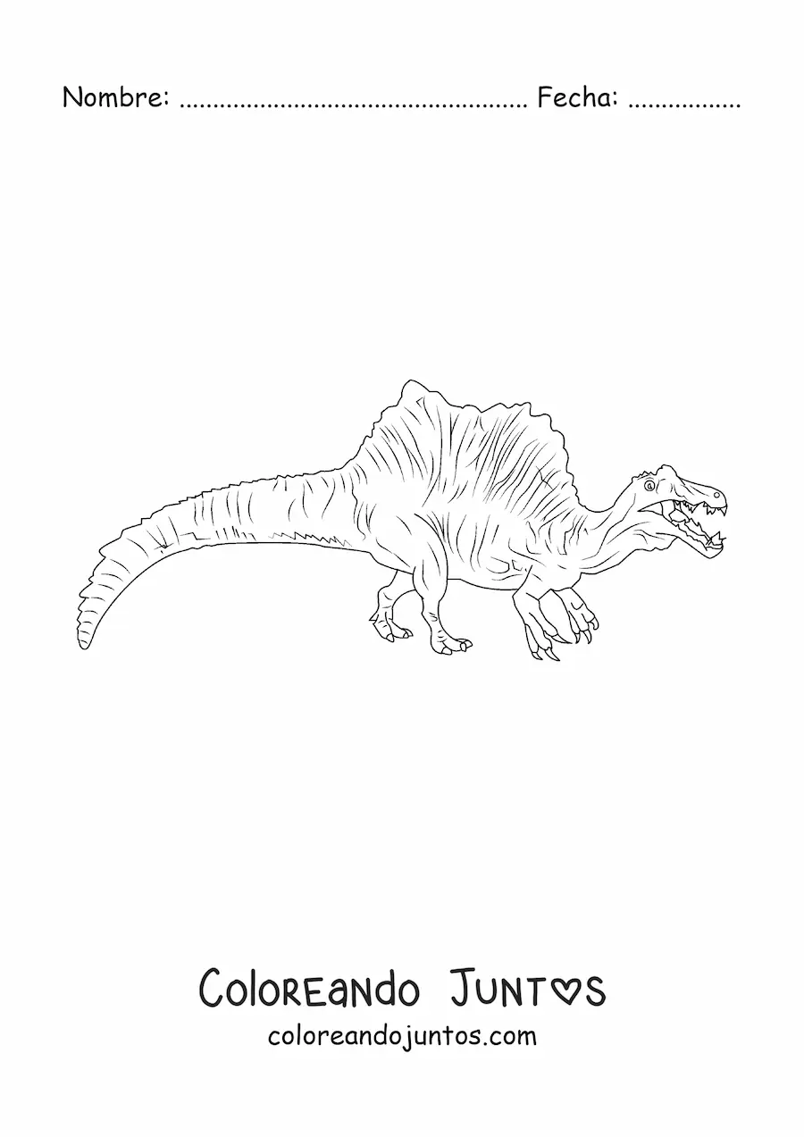 Imagen para colorear de dinosaurio carnívoro cuadrupedo
