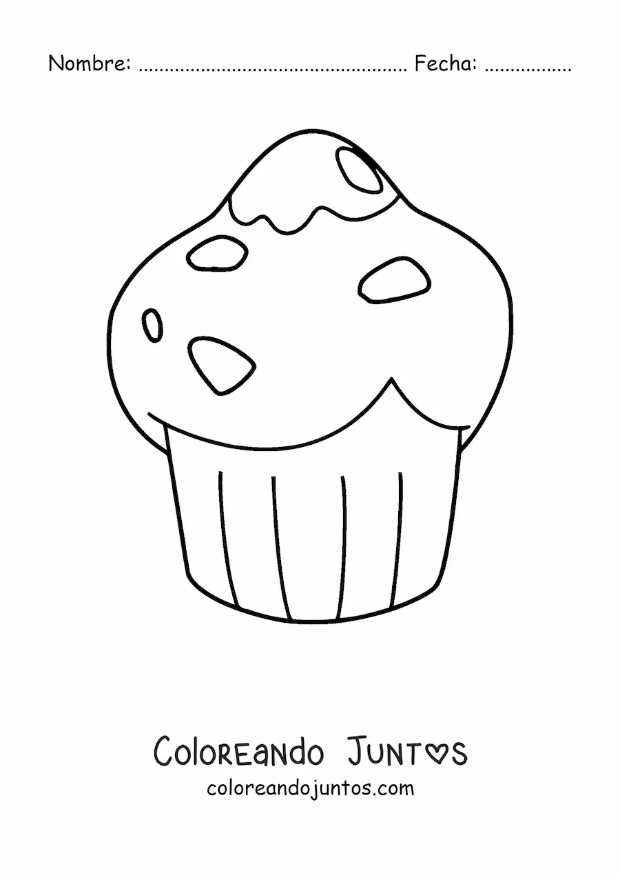 Imagen para colorear de una magdalena