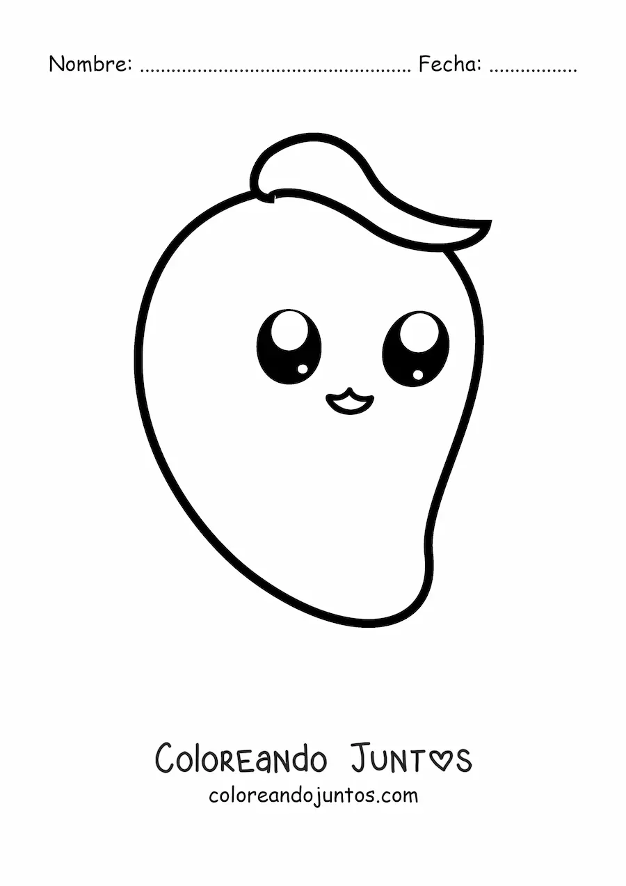 Imagen para colorear de mango kawaii