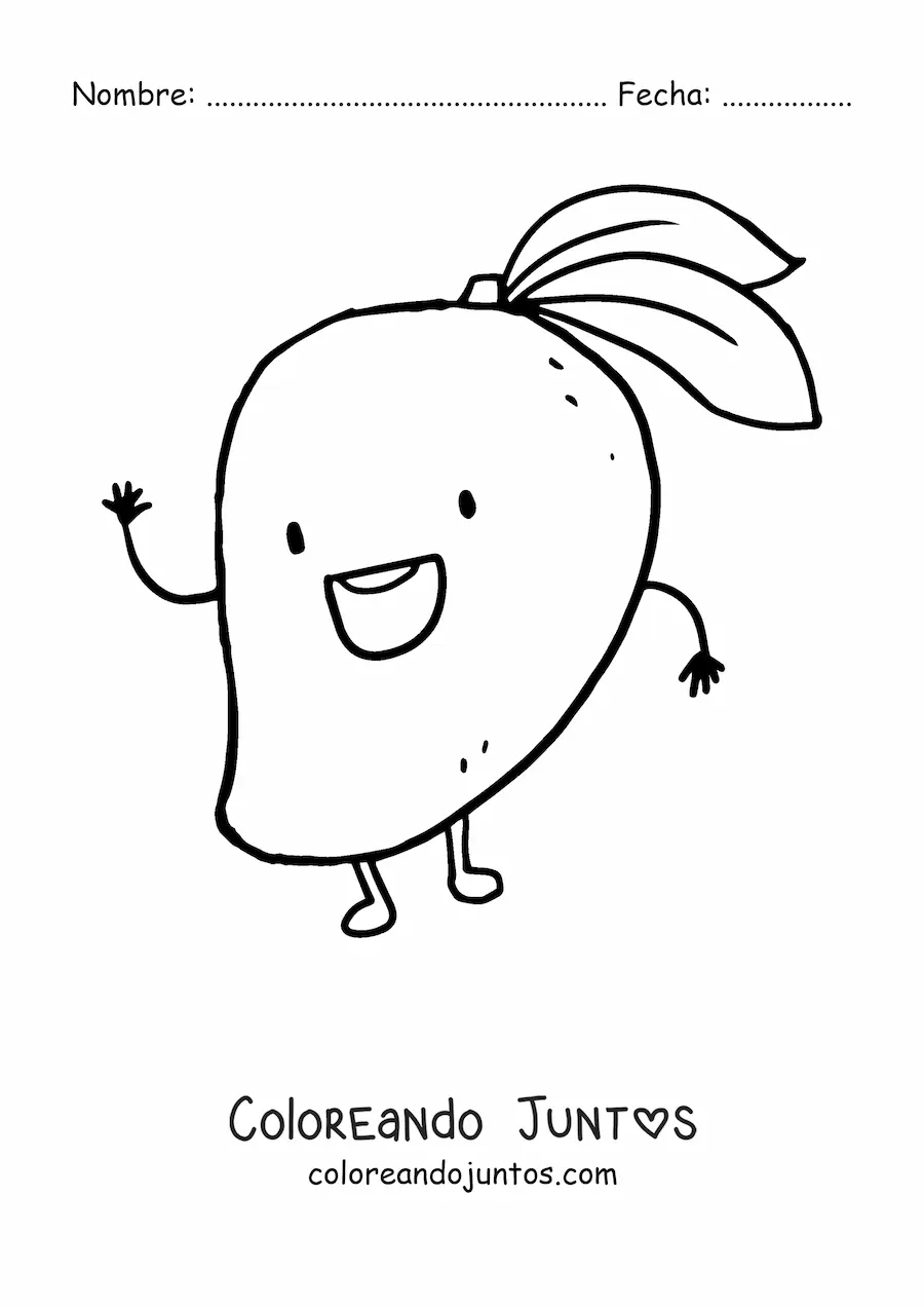 Imagen para colorear de mango animado