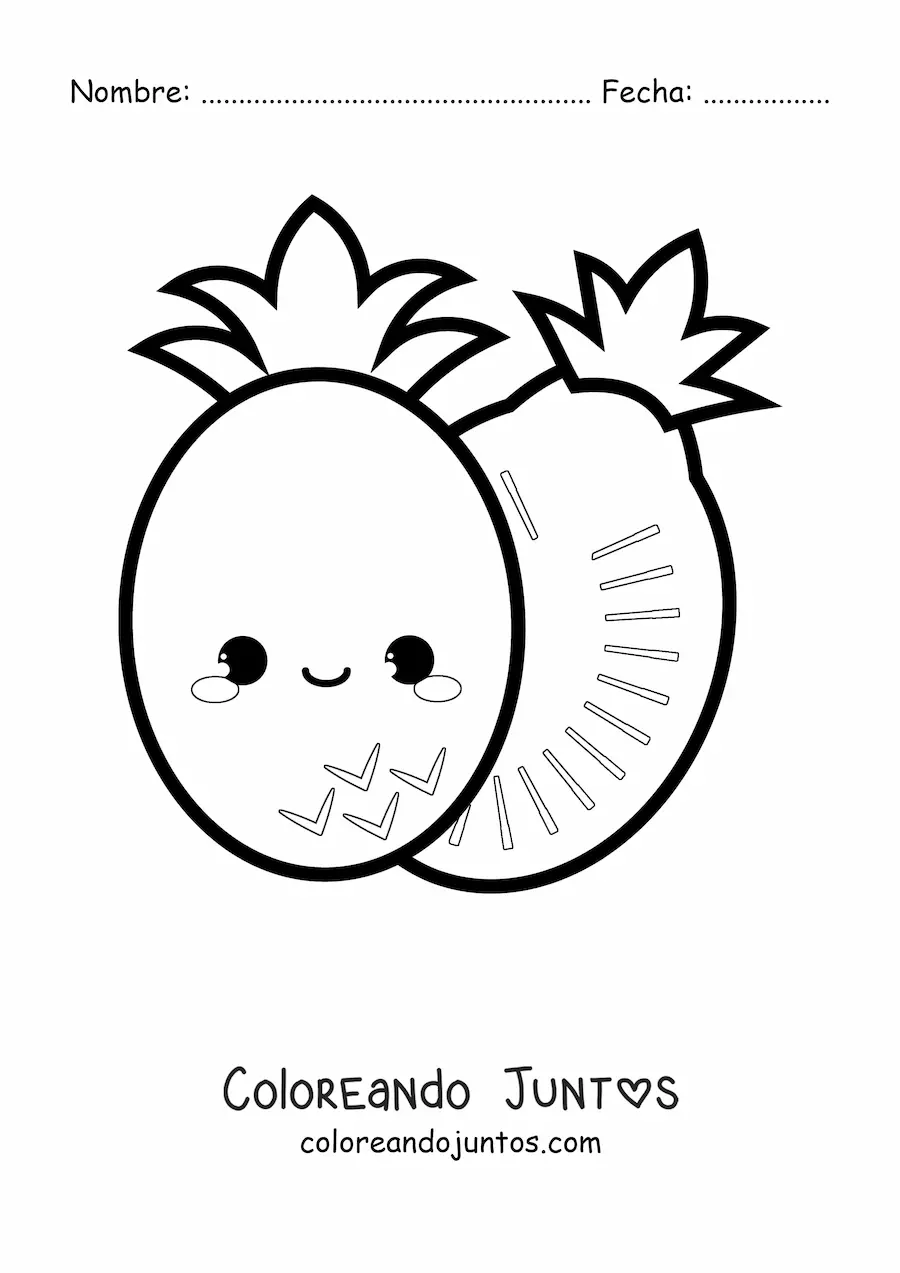Imagen para colorear de piña tierna